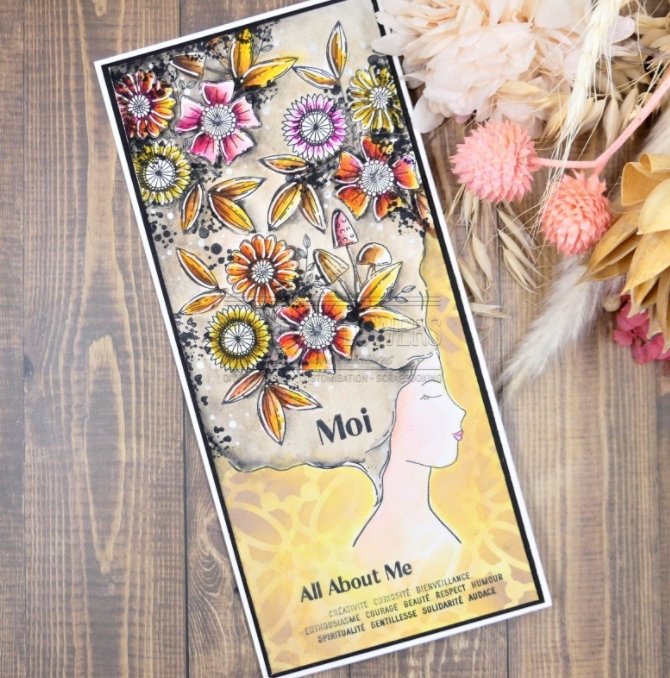 Chou and Flowers - CLEAR STAMP ALL ABOUT ME STAMP - 7x4 inch Chou and Flowers