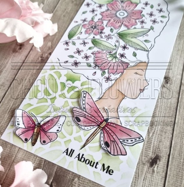 Chou and Flowers - CLEAR STAMP ALL ABOUT ME STAMP - 7x4 inch Chou and Flowers