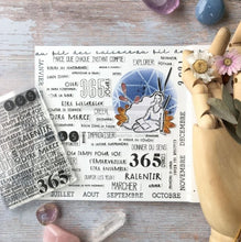 Chou and Flowers - CLEAR STAMP CREATIVITY - Collection Dans La Lune - 4.5 x 9 inch Chou and Flowers