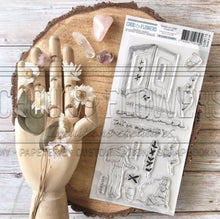 Chou and Flowers - CLEAR STAMP CREATIVITY - Collection Dans La Lune - 4.5 x 9 inch Chou and Flowers