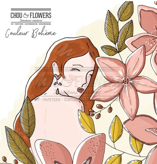 Chou and Flowers - CLEAR STAMP LA VIE EST UNE FLEUR - 6 X 9 inch Chou and Flowers