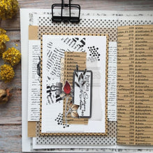 Chou and Flowers - CLEAR STAMP NOTES - Collection Voyage Imaginaire - 4.5 x 9 inch Chou and Flowers