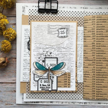 Chou and Flowers - CLEAR STAMP NOTES - Collection Voyage Imaginaire - 4.5 x 9 inch Chou and Flowers