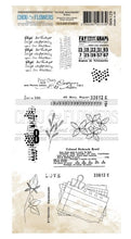 Chou and Flowers - CLEAR STAMP NOTES - Collection Voyage Imaginaire - 4.5 x 9 inch Chou and Flowers