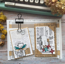 Chou and Flowers - CLEAR STAMP NOTES - Collection Voyage Imaginaire - 4.5 x 9 inch Chou and Flowers