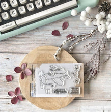 Chou and Flowers - CLEAR STAMP OURSON NOEL - Bear in Airplane - 3.5 x 5 inch Chou and Flowers