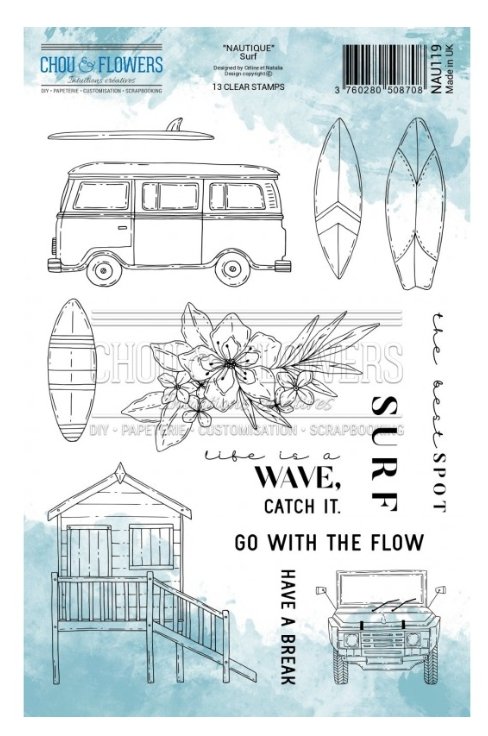 Chou and Flowers - CLEAR STAMP SURF Chou and Flowers