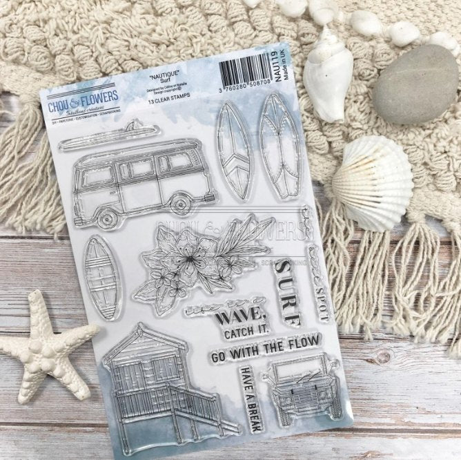 Chou and Flowers - CLEAR STAMP SURF Chou and Flowers