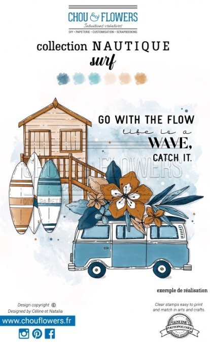 Chou and Flowers - CLEAR STAMP SURF Chou and Flowers