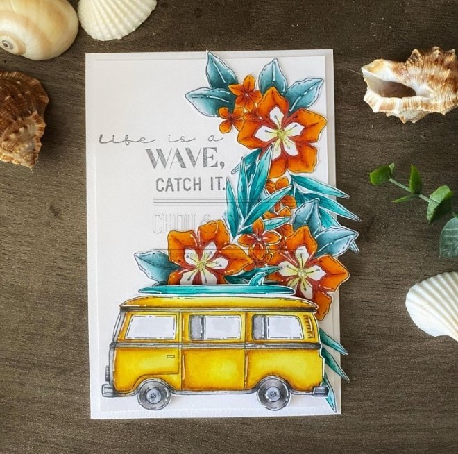 Chou and Flowers - CLEAR STAMP SURF Chou and Flowers