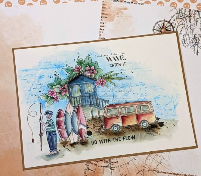 Chou and Flowers - CLEAR STAMP SURF Chou and Flowers