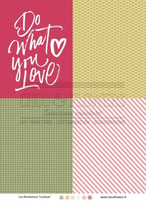 Chou and Flowers - CYCLIQUE ILLUSTRATIONS - 9 beautiful papers - A5 - 170g Chou and Flowers