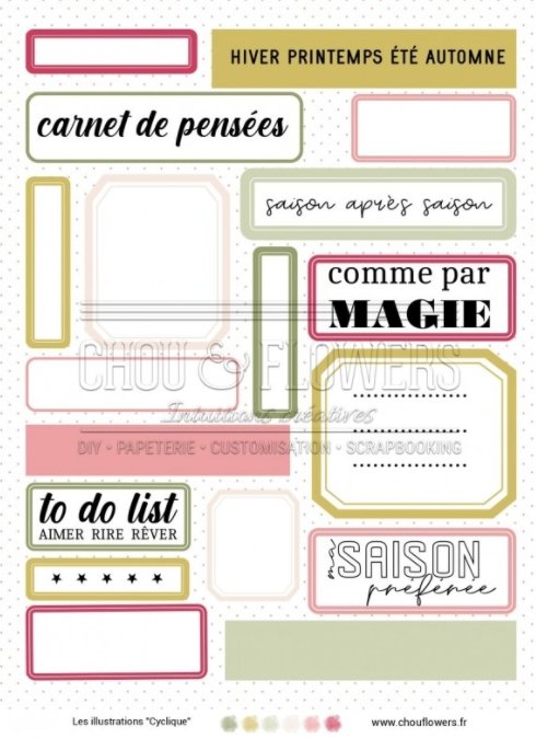 Chou and Flowers - CYCLIQUE ILLUSTRATIONS - 9 beautiful papers - A5 - 170g Chou and Flowers