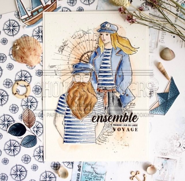 Chou and Flowers - EZ STAMP LA MARINIERE Chou and Flowers