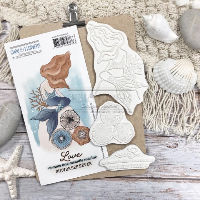 Chou and Flowers - EZ STAMP MERMAID Chou and Flowers