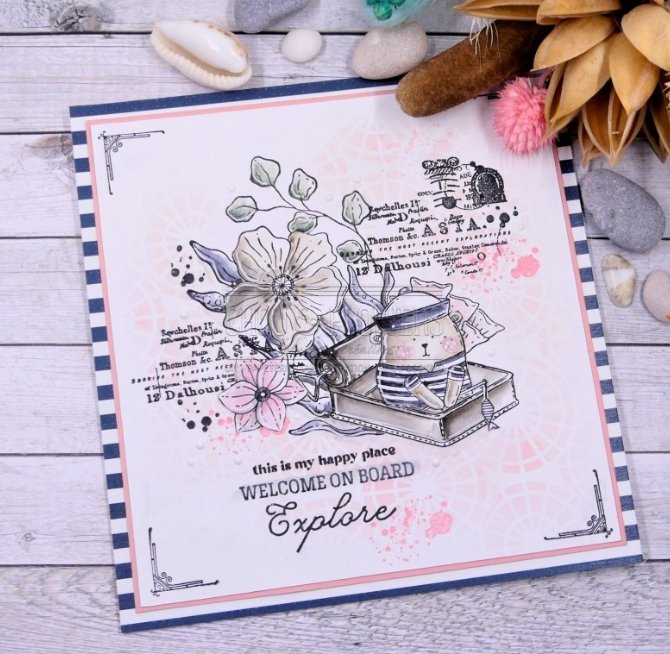 Chou and Flowers - EZ STAMP WELCOME ON BOARD Chou and Flowers