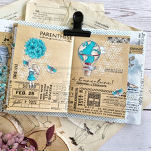 Chou and Flowers - FLORAL FLIGHT STAMP - 2.5 x 4 inch - Collection Voyage Imaginaire Chou and Flowers
