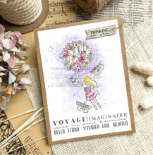 Chou and Flowers - FLORAL FLIGHT STAMP - 2.5 x 4 inch - Collection Voyage Imaginaire Chou and Flowers