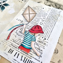 Chou and Flowers - INDEX TEXT STAMP - 4.5 x 6.5 inch - Background Stamp Chou and Flowers