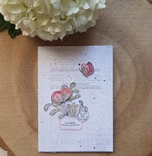 Chou and Flowers - INDEX TEXT STAMP - 4.5 x 6.5 inch - Background Stamp Chou and Flowers