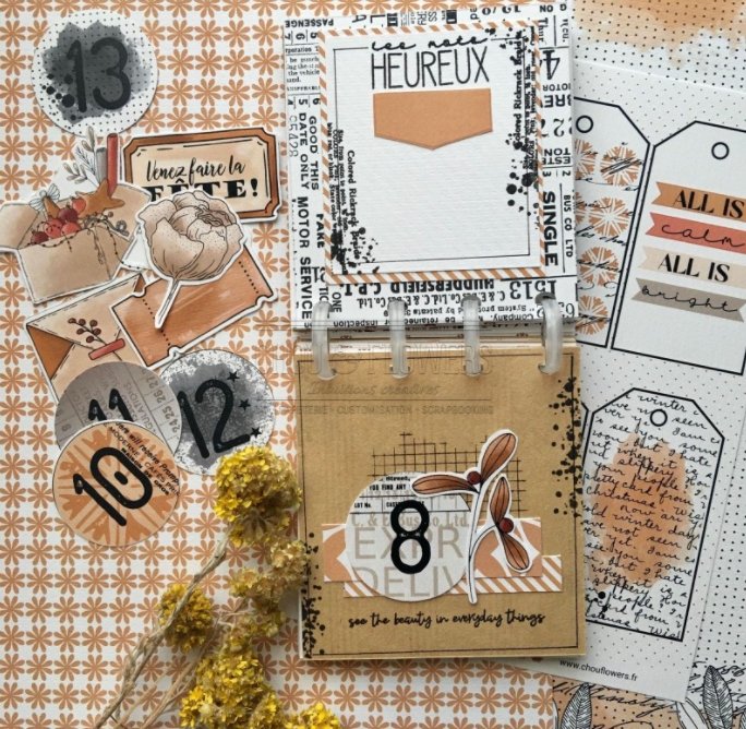 Chou and Flowers - LITTLE CIRCUS ILLUSTRATIONS - 9 beautiful papers - A5 - 170g Chou and Flowers