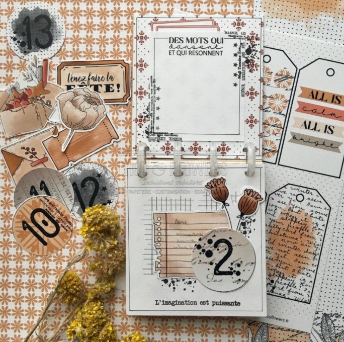 Chou and Flowers - LITTLE CIRCUS ILLUSTRATIONS - 9 beautiful papers - A5 - 170g Chou and Flowers