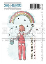 Chou and Flowers - MY LITTLE ARTIST STAMP 2.5 x 5 inch - Collection Journal Chromatique Chou and Flowers