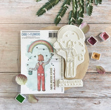 Chou and Flowers - MY LITTLE ARTIST STAMP 2.5 x 5 inch - Collection Journal Chromatique Chou and Flowers