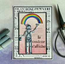 Chou and Flowers - MY LITTLE ARTIST STAMP 2.5 x 5 inch - Collection Journal Chromatique Chou and Flowers