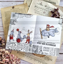 Chou and Flowers - PARADE STAMP - 2.5 x 4 inch - Collection Little Circus - Animal Parade Chou and Flowers