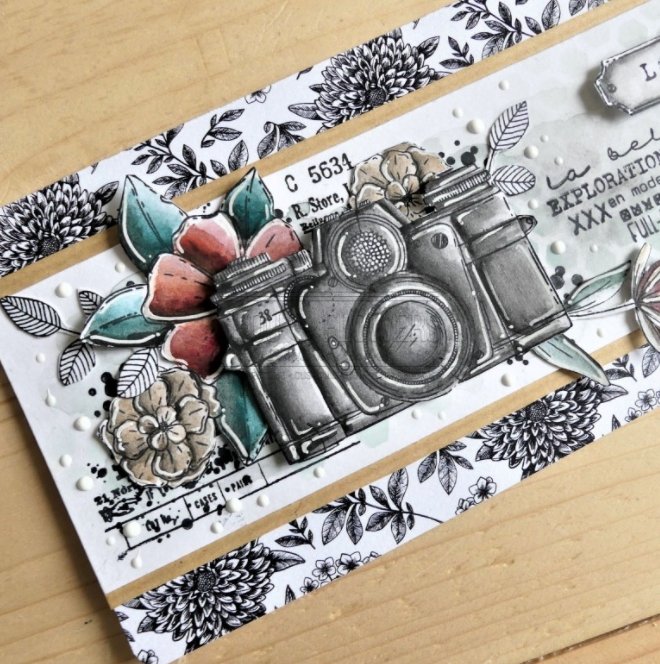 Chou and Flowers - PHOTOGRAPHY STAMP - 7.5 x 4 inch - Collection Voyage Imaginaire Chou and Flowers