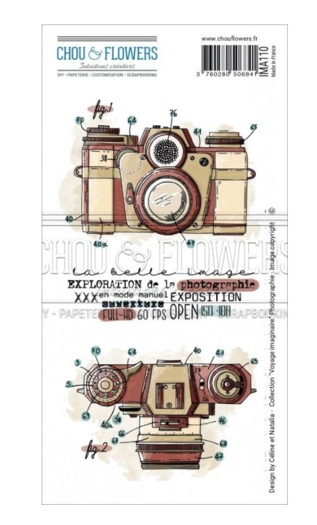 Chou and Flowers - PHOTOGRAPHY STAMP - 7.5 x 4 inch - Collection Voyage Imaginaire Chou and Flowers