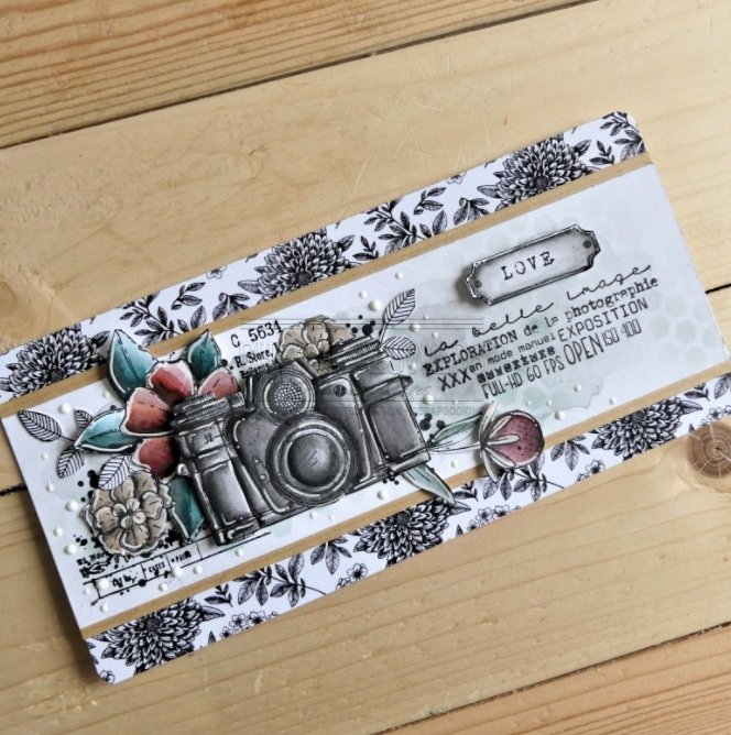 Chou and Flowers - PHOTOGRAPHY STAMP - 7.5 x 4 inch - Collection Voyage Imaginaire Chou and Flowers