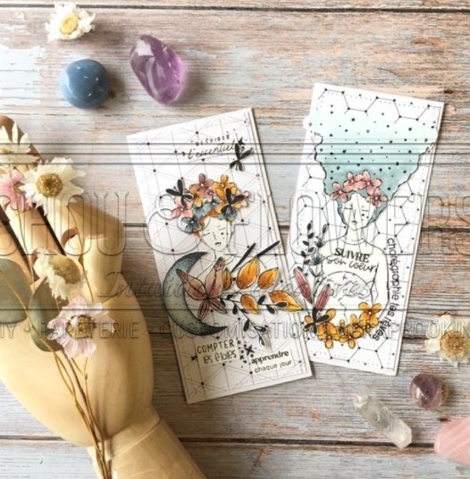 Chou and Flowers - STAMP INVITE NATURE - 7.5 x 4 inch - Collection Dans La Lune Chou and Flowers