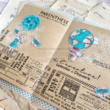 Chou and Flowers - TICKET STAMP - 2.5 x 10.5 inch - Collection Voyage Imaginaire Chou and Flowers