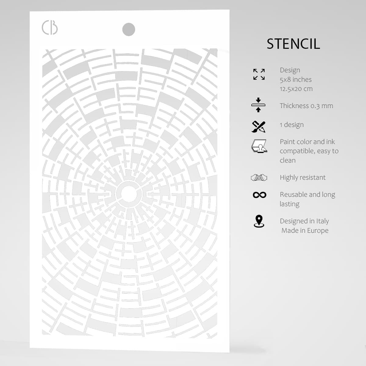 Ciao Bella - Bad Girls - Concentric - Stencil - 5x8 inch Ciao Bella