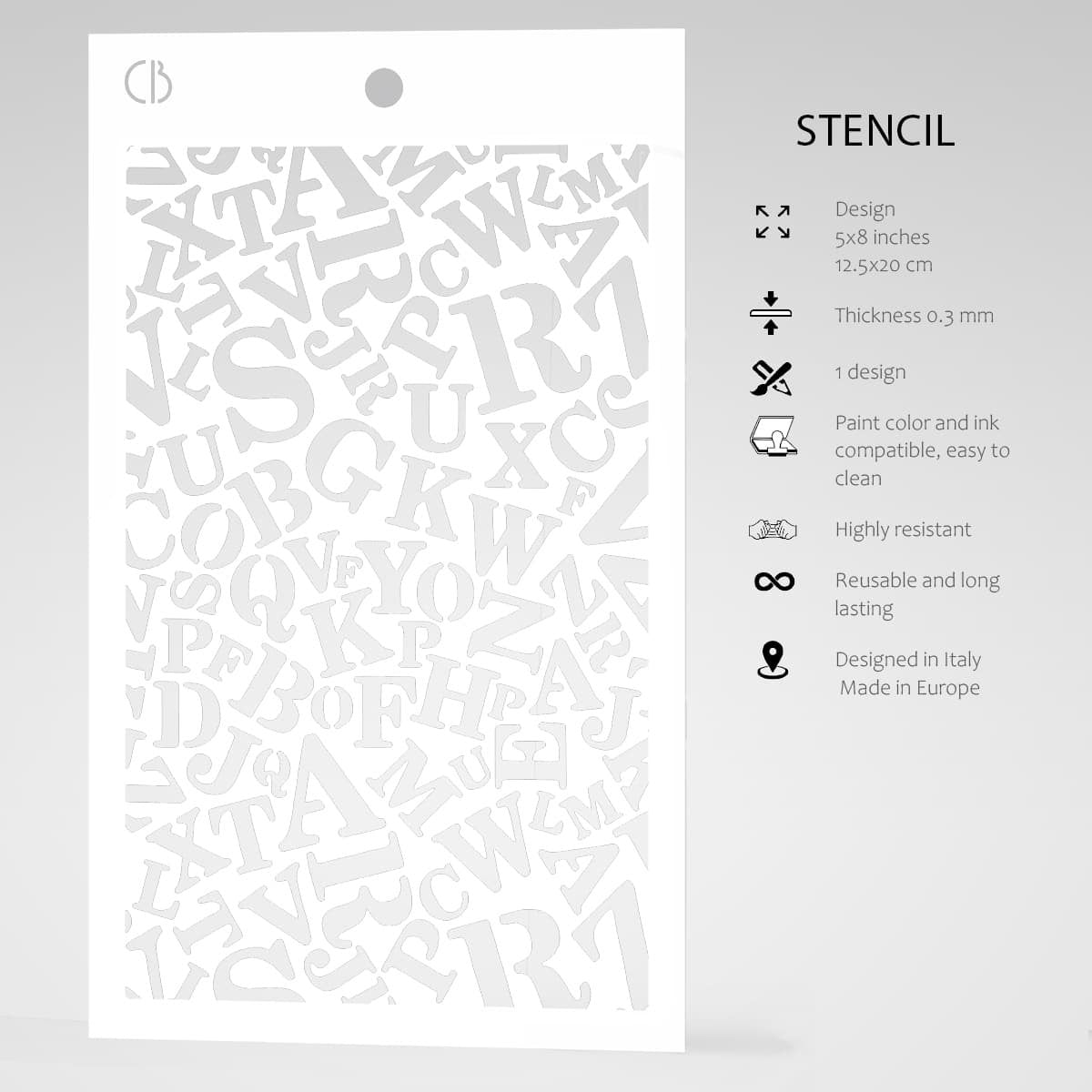 Ciao Bella - Bad Girls - Newspaper Font - Stencil - 5x8 inch Ciao Bella