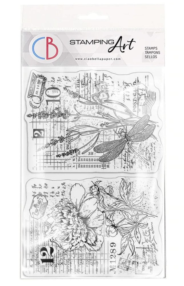 Ciao Bella Clear Stamp Set 4"X6" Botanical Postcards Ciao Bella