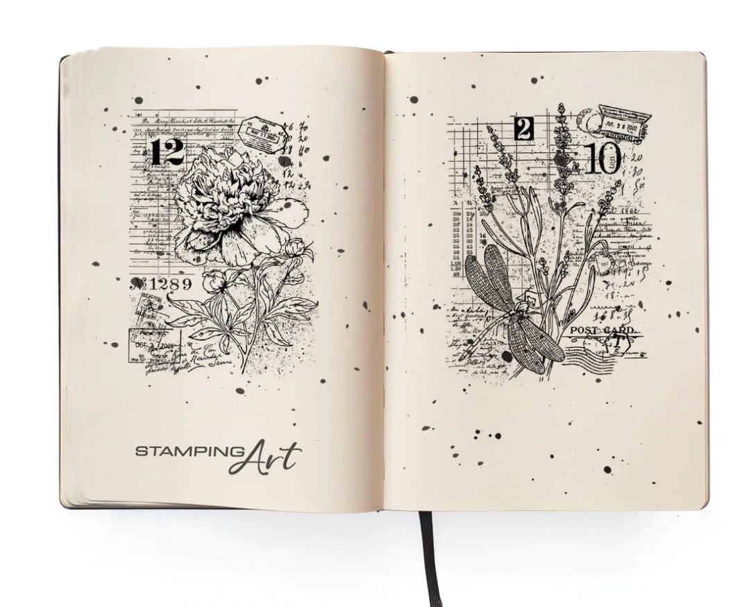 Ciao Bella Clear Stamp Set 4"X6" Botanical Postcards Ciao Bella