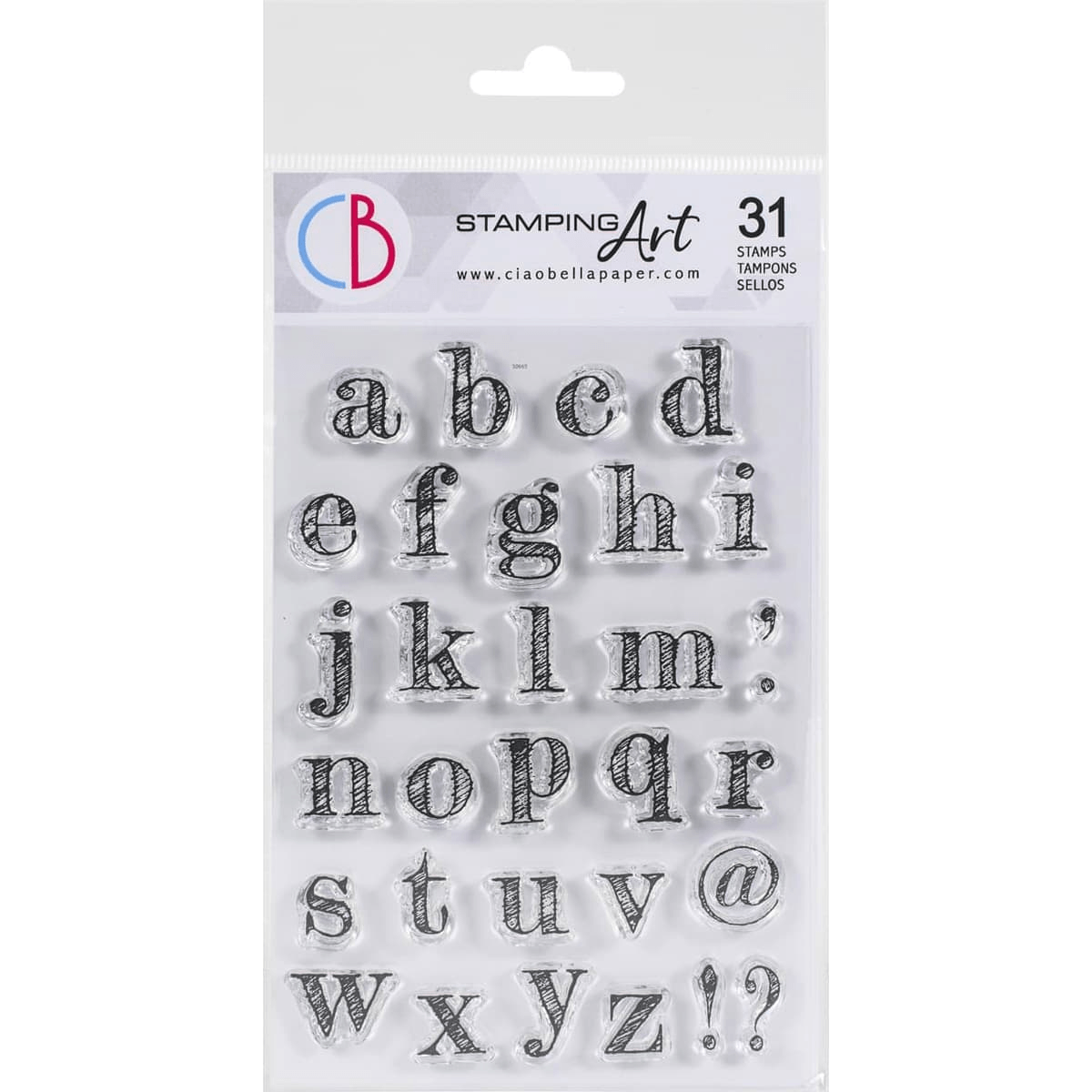 Ciao Bella - Design Lowercase Alphabet - Clear Stamp Set 4x6 - Messy Papercrafts