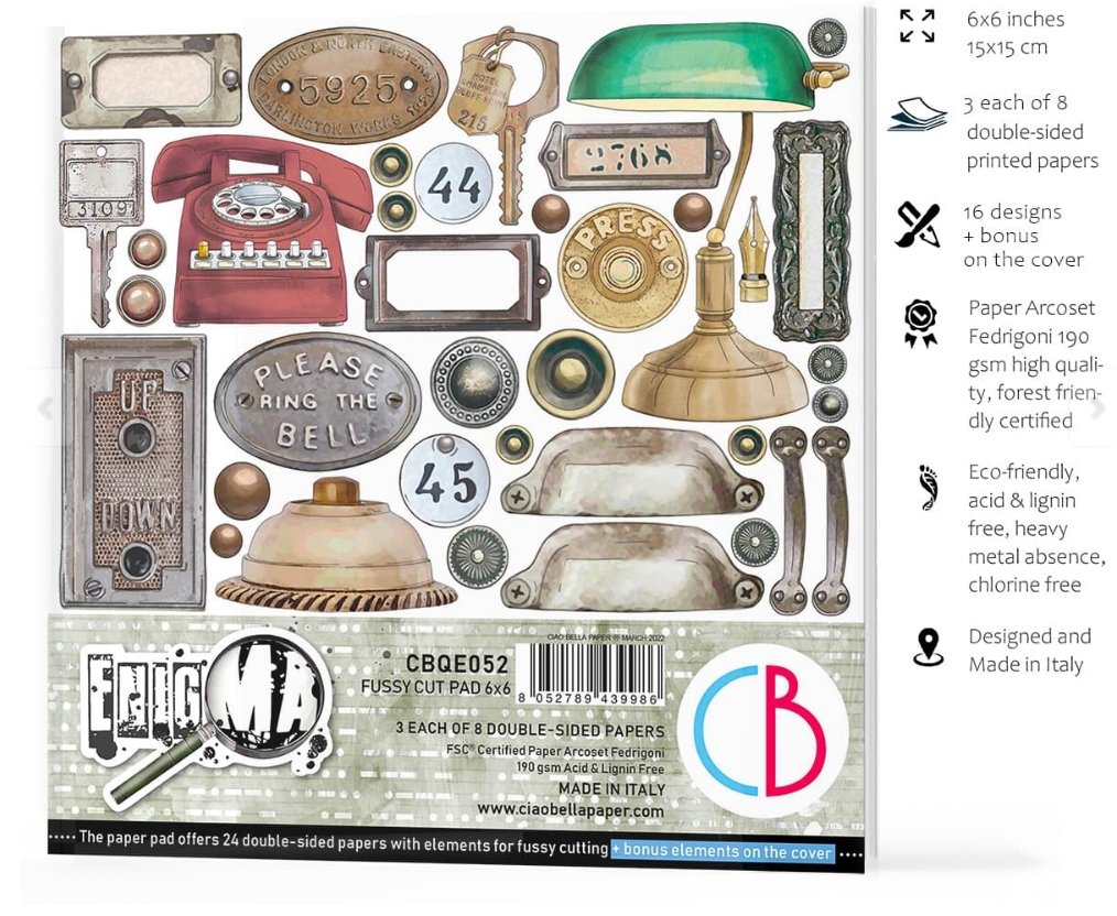 Ciao Bella - ENIGMA - FUSSY CUT PAD 6X6 24/PKG Ciao Bella