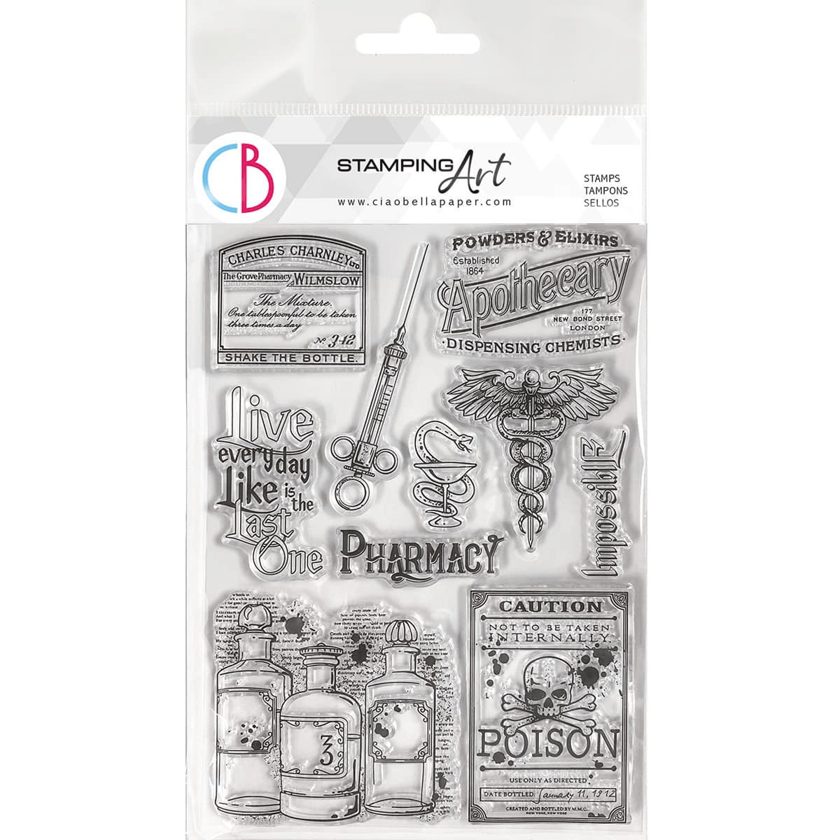 Ciao Bella - Jekyll's Laboratory - Clear Stamp Set 6X8 - Messy Papercrafts
