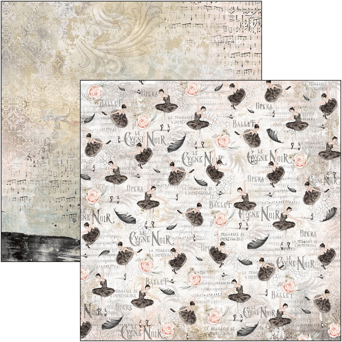 Ciao Bella - Le Cygne Noir - 12 x 12 - Patterns Pad - Messy Papercrafts