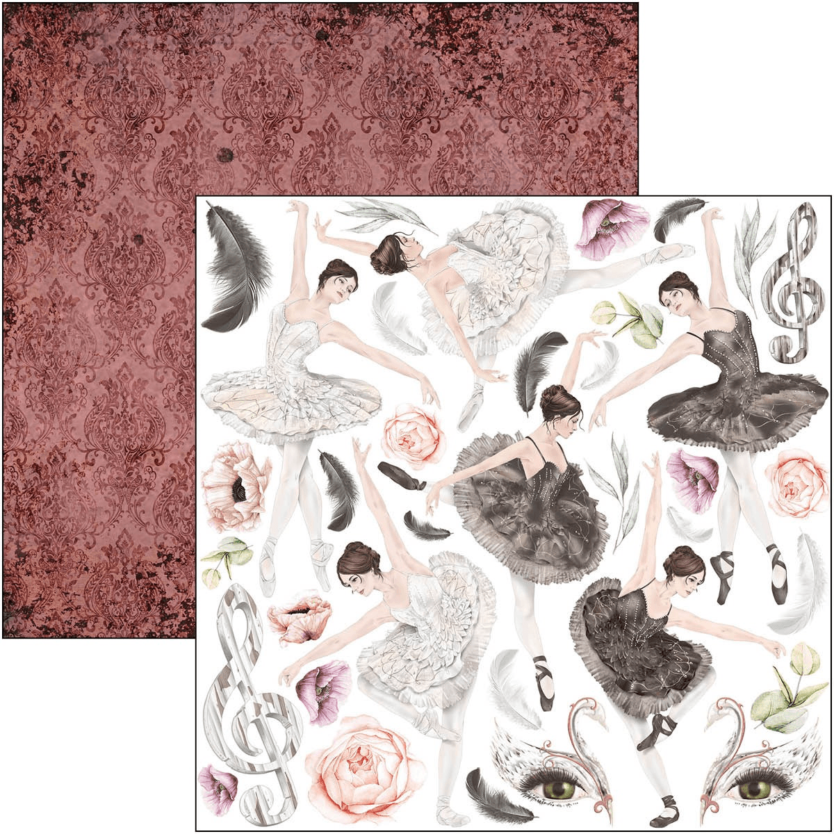 Ciao Bella - Le Cygne Noir - 12 x 12 - Patterns Pad - Messy Papercrafts