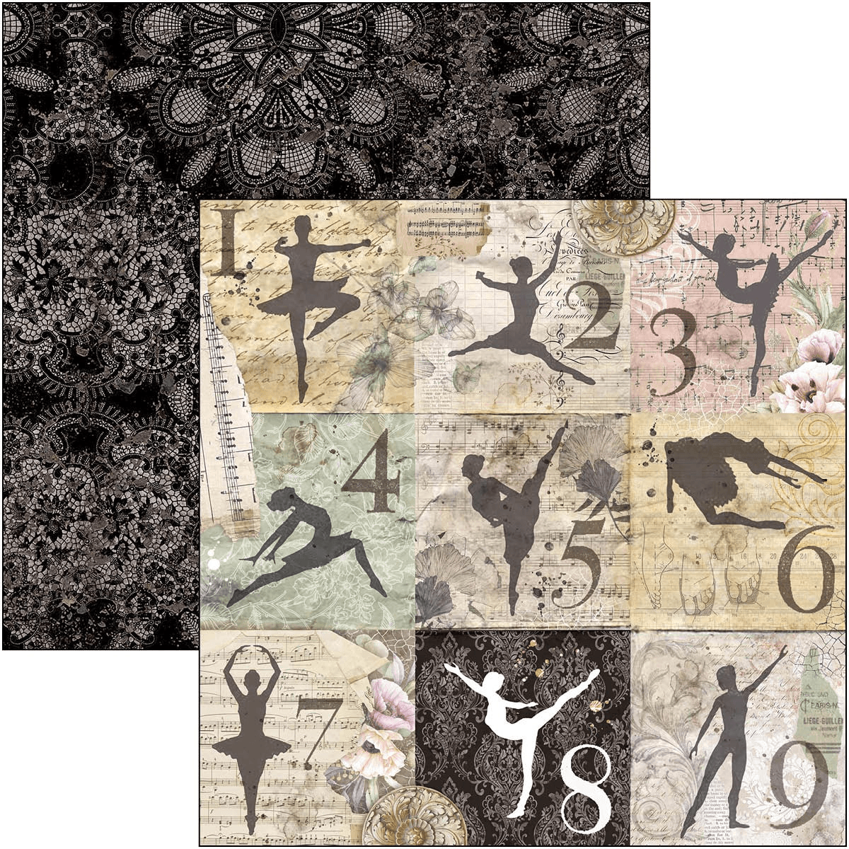 Ciao Bella - Le Cygne Noir - 12 x 12 - Patterns Pad - Messy Papercrafts