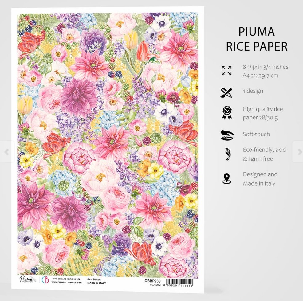Ciao Bella - RICE PAPER A4 - BLOSSOM - SPARROW HILL Ciao Bella