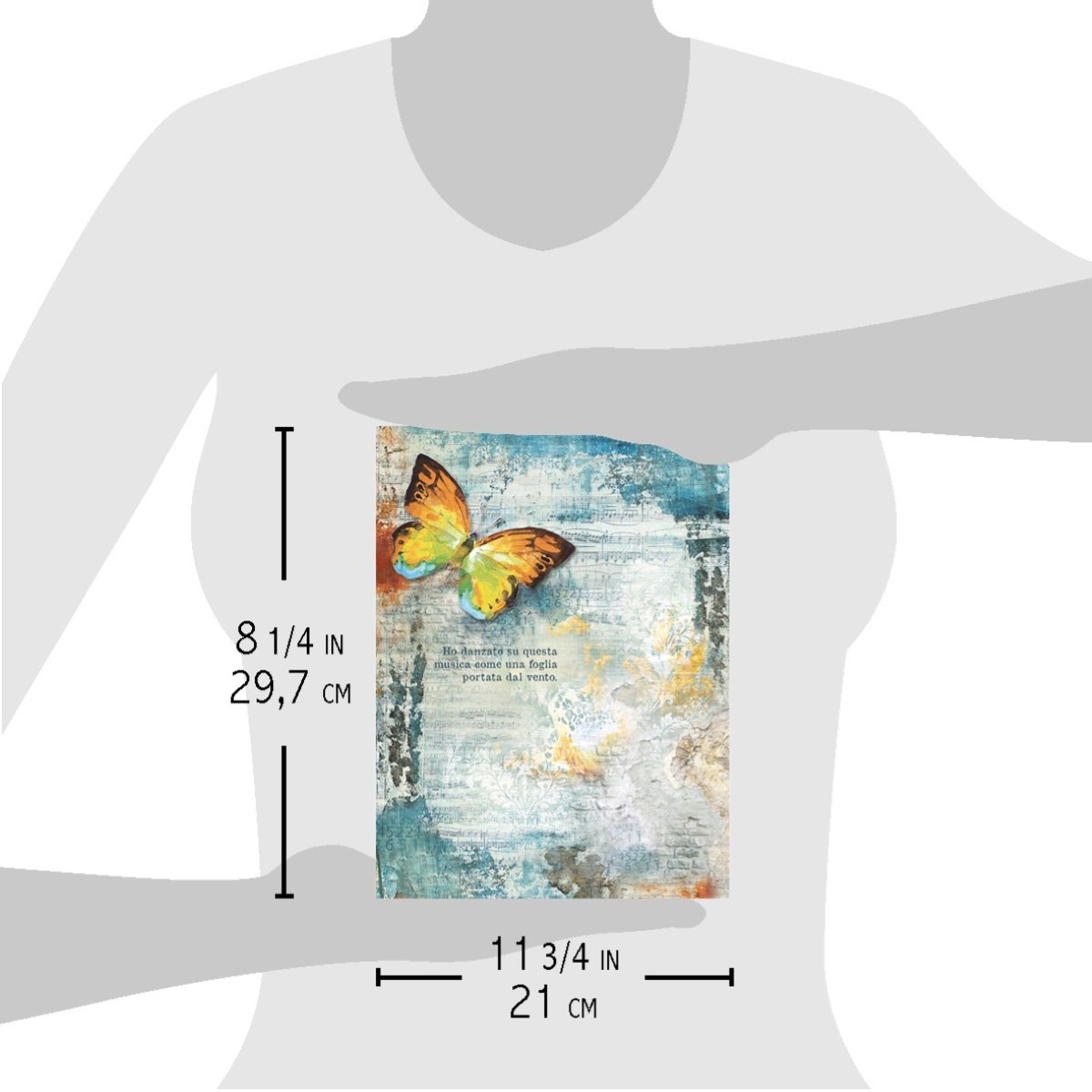 Ciao Bella - Rice Paper - A4 - Single Sheet -  Dancing Butterfly Ciao Bella