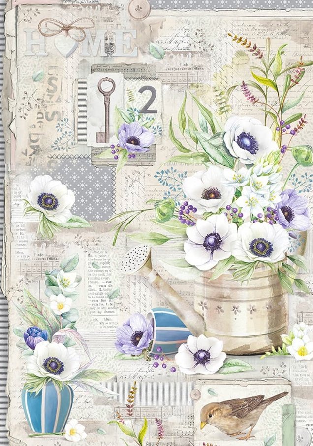 Ciao Bella - RICE PAPER MAXI A3 - ANEMONES - SPARROW HILL Ciao Bella