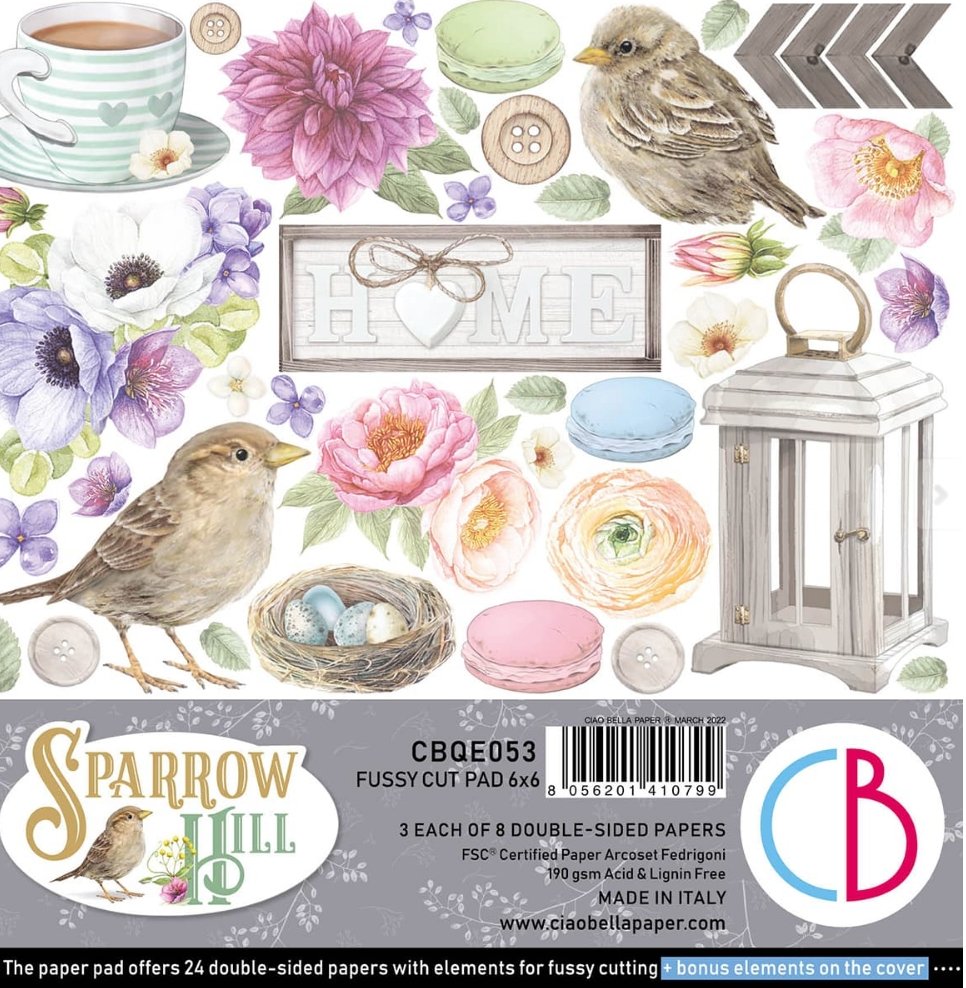 Ciao Bella - SPARROW HILL - FUSSY CUT PAD 6X6 24/PKG Ciao Bella