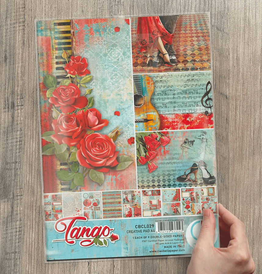 Ciao Bella - Tango - Double Sided Paper - A4 - Pack of 9 - Messy Papercrafts